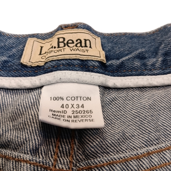 L.L. BEAN MEN'S SIZE 40×34 DENIM BLUE JEANS. - Picture 2 of 6